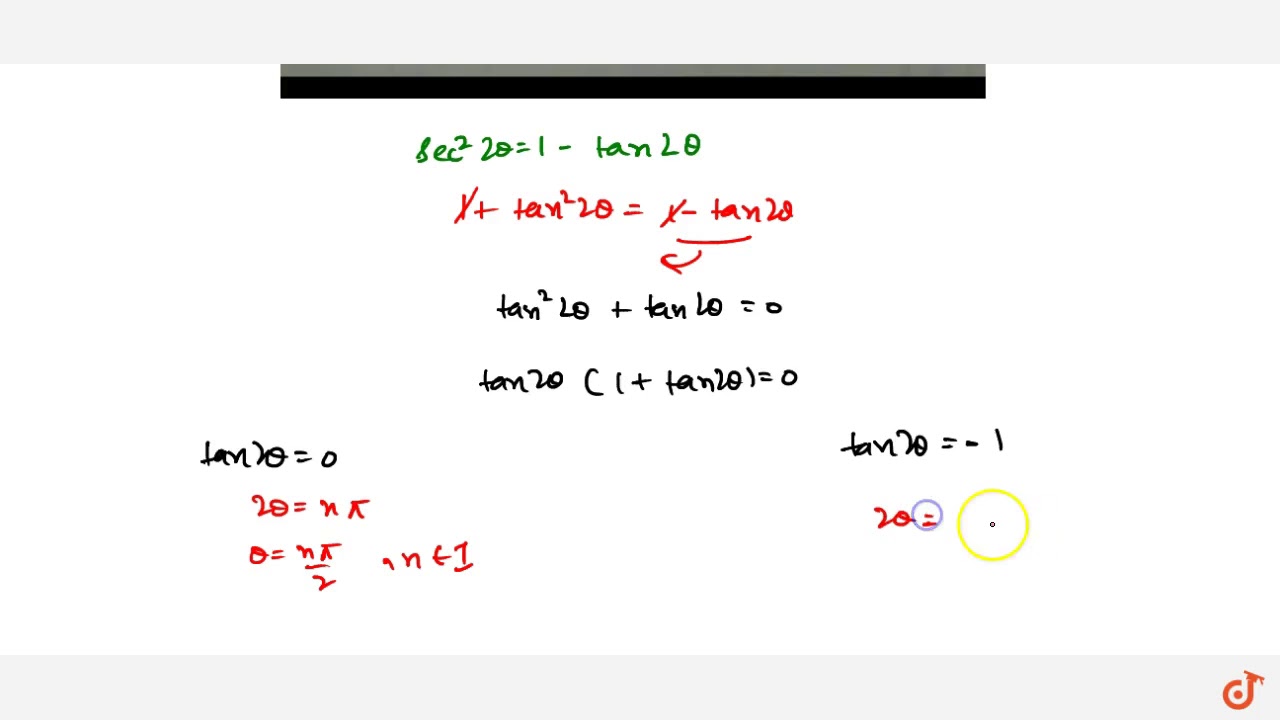 Sec 2 Theta 1 Tan 2 Theta Youtube