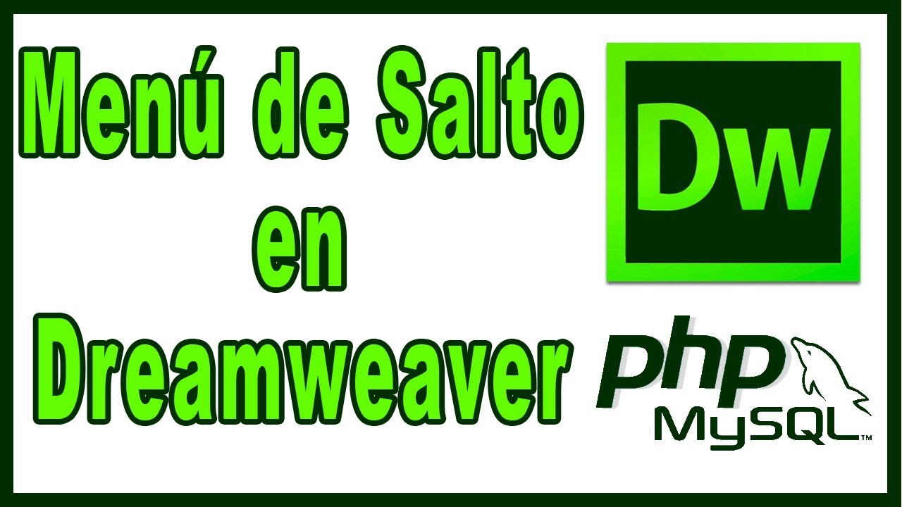Como crear un MENÚ de SALTO en Dreamweaver | JS PHP MySQL - YouTube