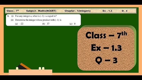 #MathsWithGREENBoard Class7th Maths Chapter 1(Integers) Exercise 1.3 Question 3