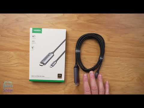 Кабель Ugreen CM565 USB-C на HDMI 2.1 8K 60 Гц 4K 240 Гц HDR10+ 1.5 м сірий, видео 5