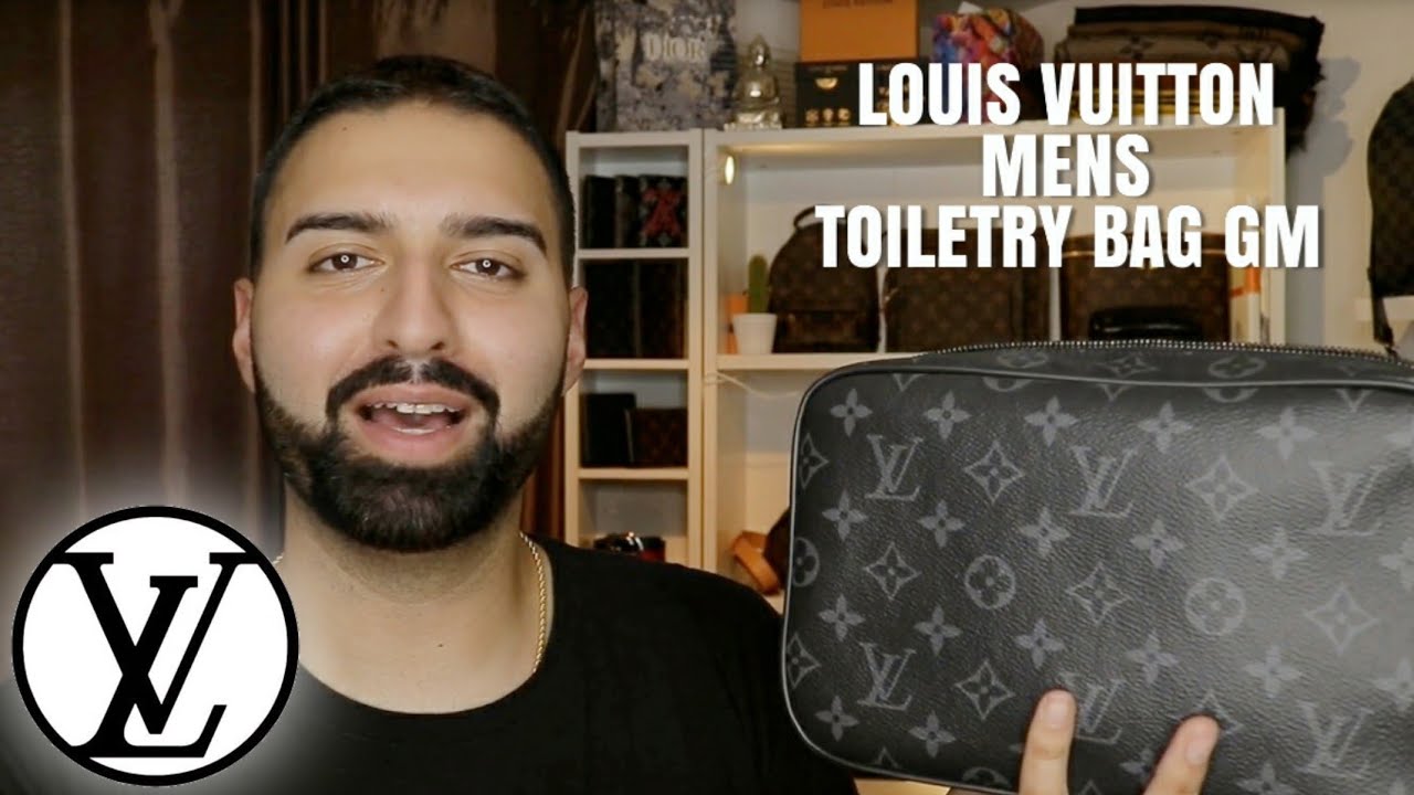 Louis Vuitton Monogram Eclipse Toilet Pouch GM in Black, Women's