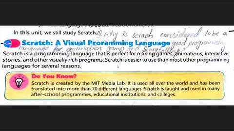 Punjab Text book( Computer Science) class 8 chapter 6 (visual scratch programming)
