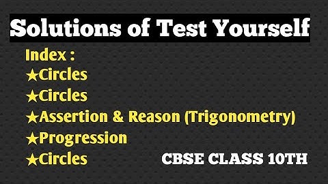Solutions of Test Yourself (02.11.25) | CBSE Class 10th Maths Board Exams 2025-26