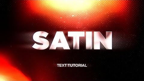 How To Make SATIN Text Effect! // PS Touch Tutorial