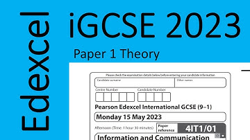 Edexcel iGCSE ICT Paper 1 2023