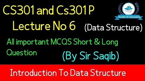 Cs301 Lecture 6| cs301 short lecture 6| cs301 short lectures |by M.Saqib| World Of Education