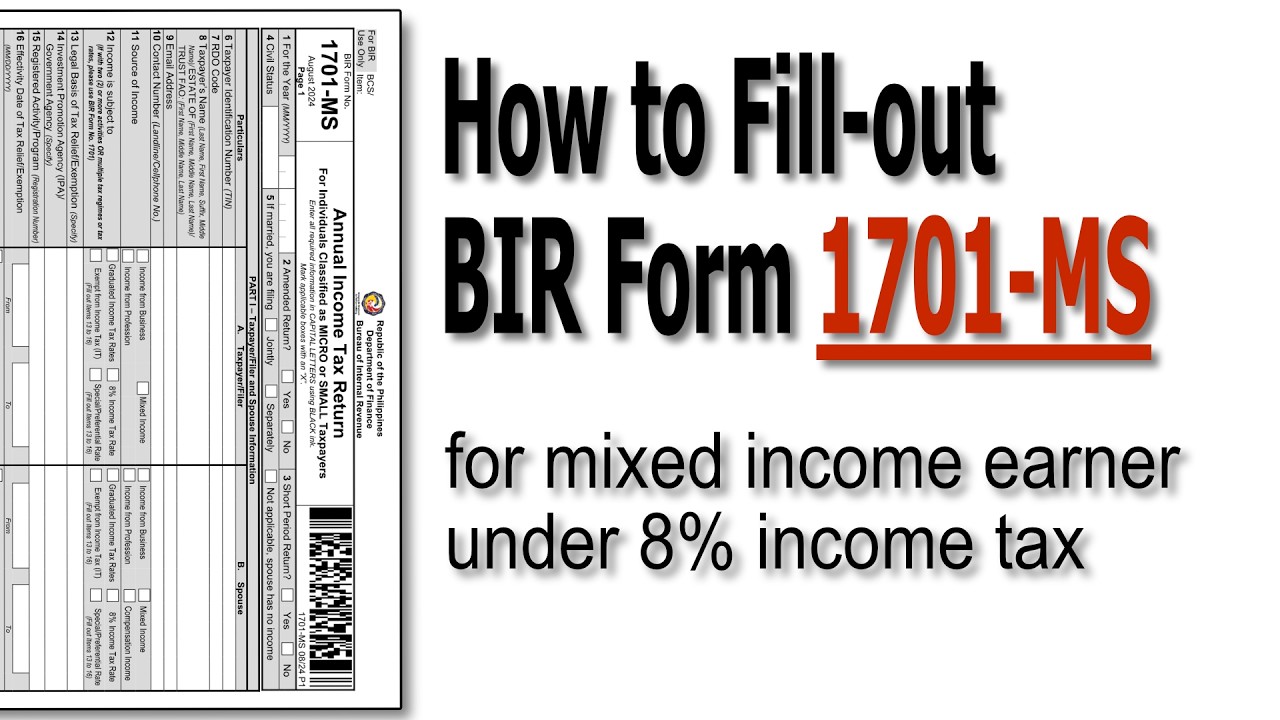 How to Fill out BIR Form 1701-MS - YouTube