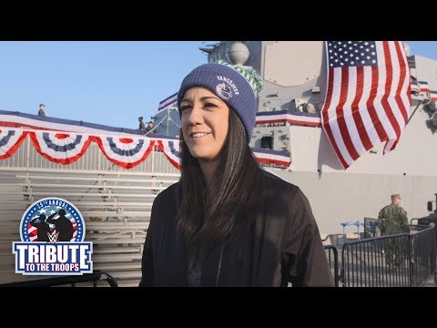 Bayley is surprised by the daily US National Anthem at Naval Base San Diego: Exclusive, Dec 12, 2017