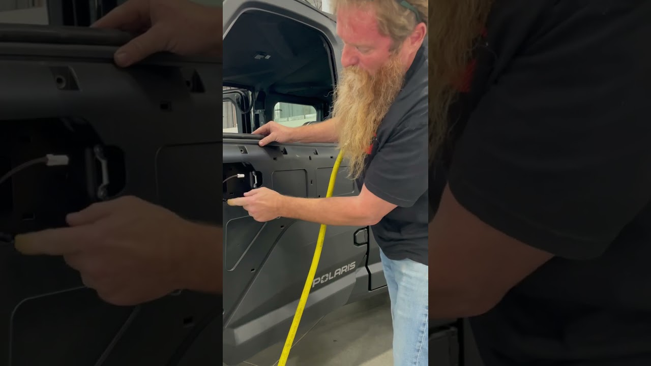 Polaris Ranger 1500 XD trimming the front doors for power door locks