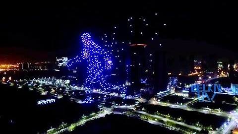 Shanghai Welcomes New Year With Spectacular Drone Light Show and New Year Fire Works.