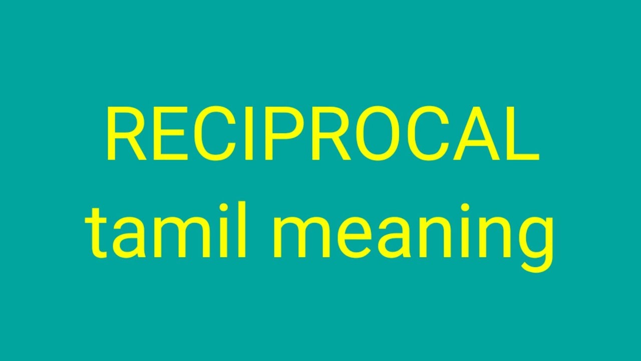 RECIPROCAL Tamil Meaning sasikumar YouTube RECIPROCAL Tamil Meaning sasikumar YouTube