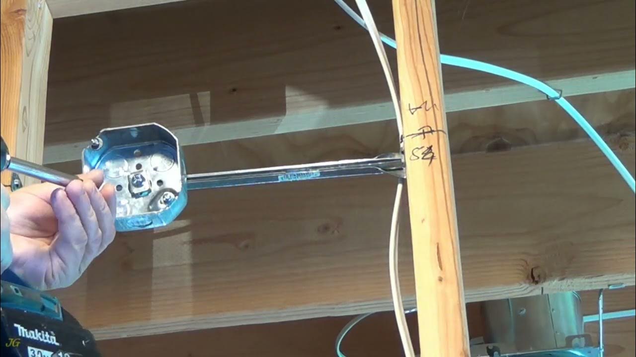 Installation of the 4” octagonal junction box with adjustable junction