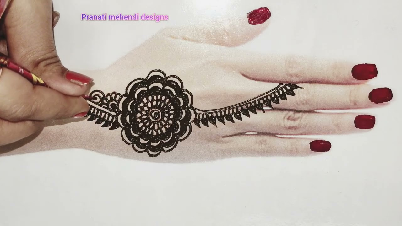 Very simple and elegant mehendi design I youtube l mehendi design for back side hand l mehendi l