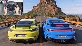 PORSCHE GT4 RS & 992 GT3 | Forza Horizon 5 | Steering Wheel Gameplay