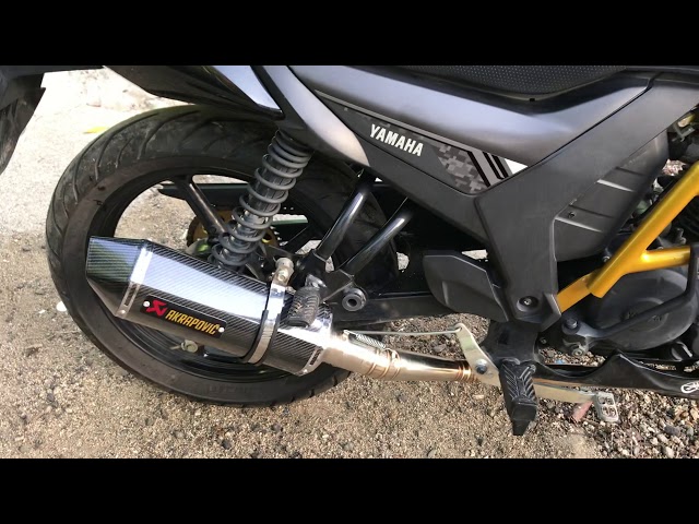 Yamaha Sz150 sound check Akrapovic SE W/out silencer class=