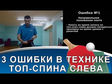 видео: ТОП-СПИН СЛЕВА: 3 грубейших ошибки любителей! (Техника топ-спина слева в настольном теннисе)