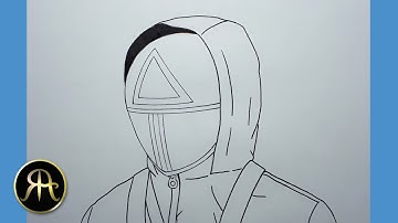How to draw Squid Game guard | Step by step tutorial | Easy drawing for beginners 