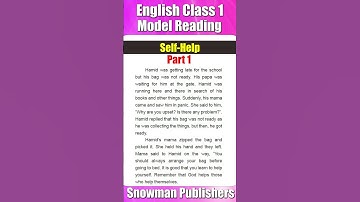 English Class 1 Ch 11 Self Help Part 1