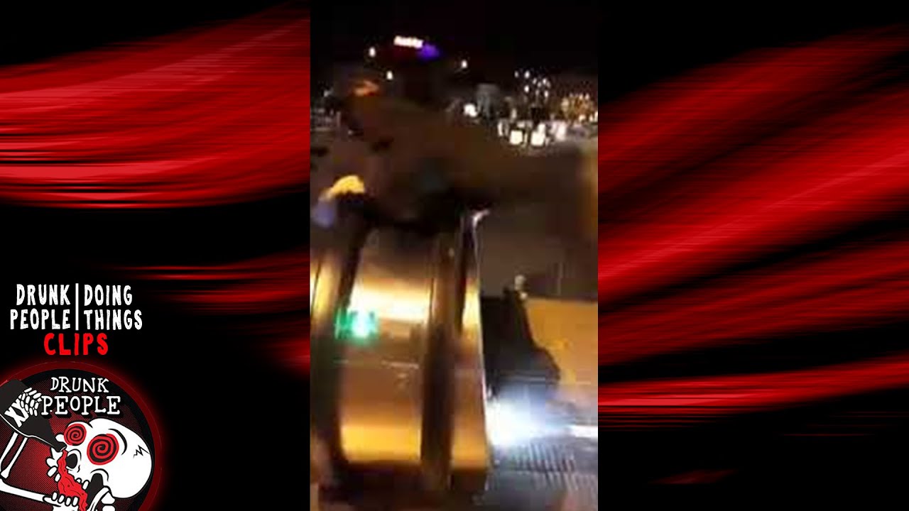 Escalator Stunt Gone Wrong | Drunk People Doing Things Clips