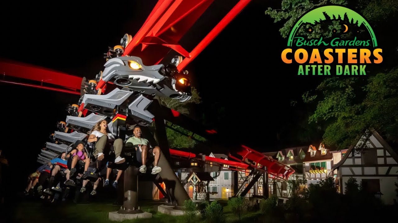 Our Nighttime Coaster Marathon | Busch Gardens Williamsburg After Dark!