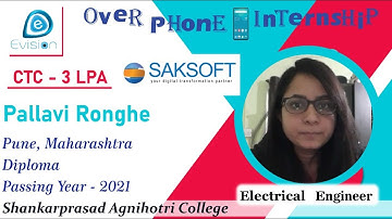 Congrats, Pallavi |ELECTRICAL ENGINEER| 3 LPA | Got Selected as Tech Support Engineer in SakSoft Ltd