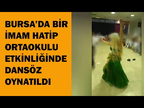 Bursa'da İmam Hatip Ortaokulu'na ait salonda gelir elde etmek için dansöz oynatıldığı iddia edildi.