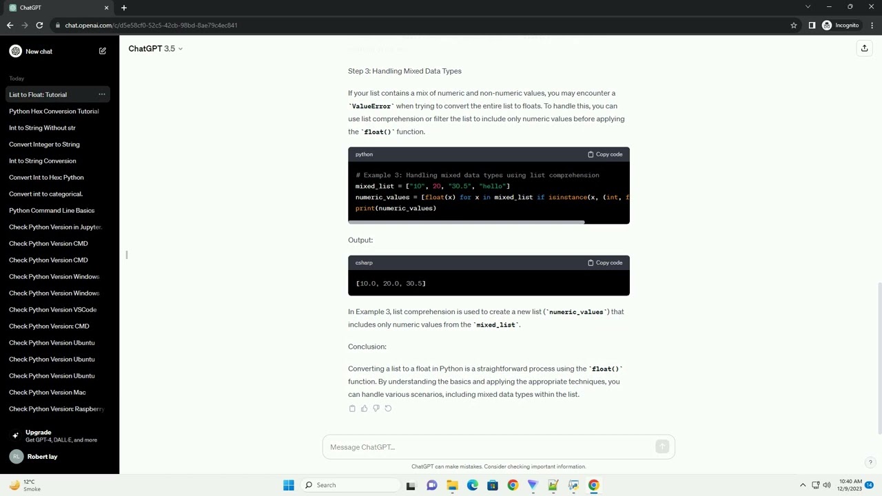 Convert List To Float Python YouTube Convert List To Float Python YouTube