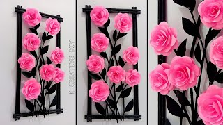 Rose Wall Hanging Craft Diy Home Decor Ideas Diy Room Decor Paper Wall Decor Paper Wall Mate