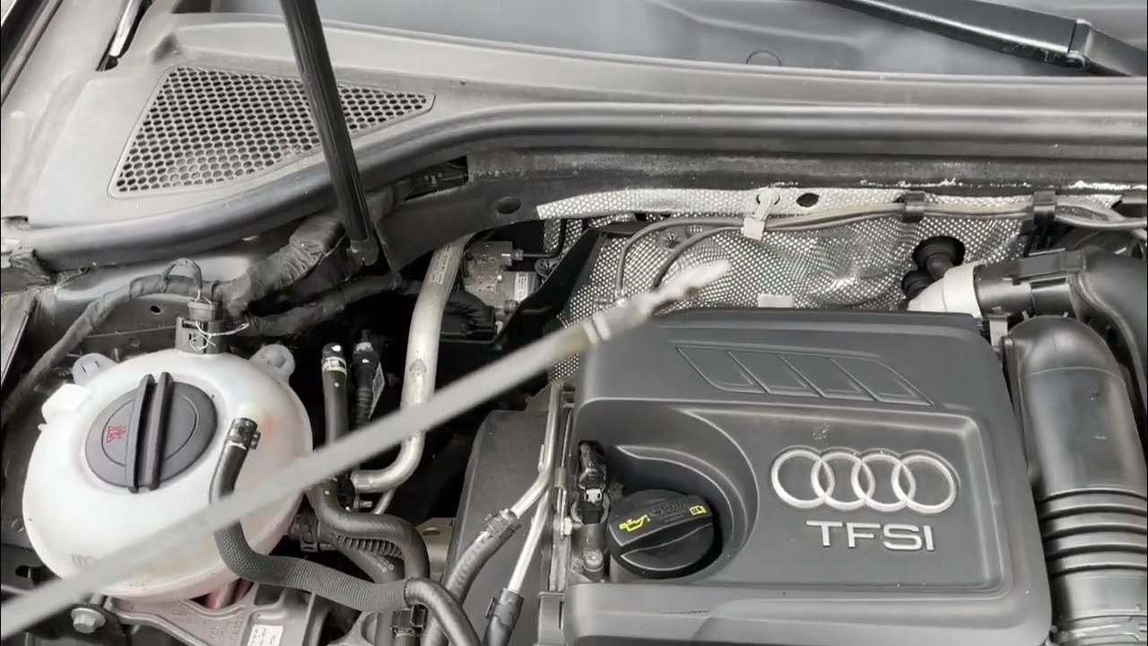 How to check and top up the engine oil level with oil dipstick audi a3