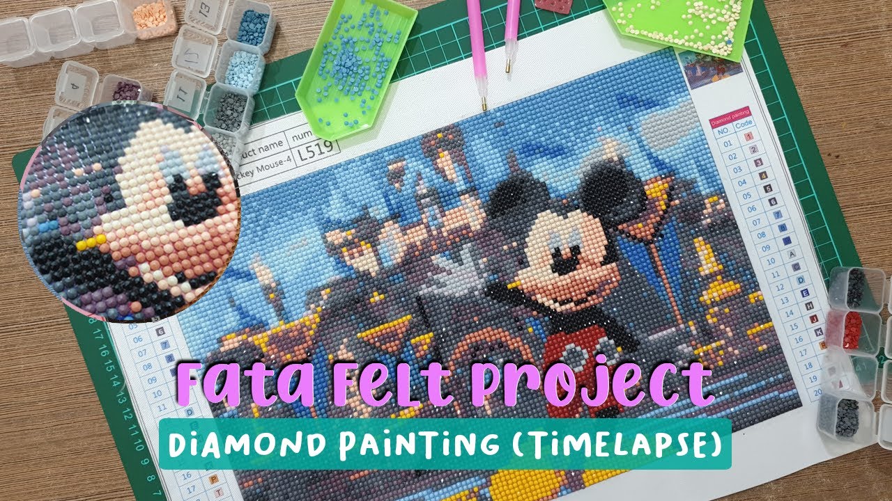 Mickey Mouse Diamond Painting (Timelapse) -fatafeltproject 