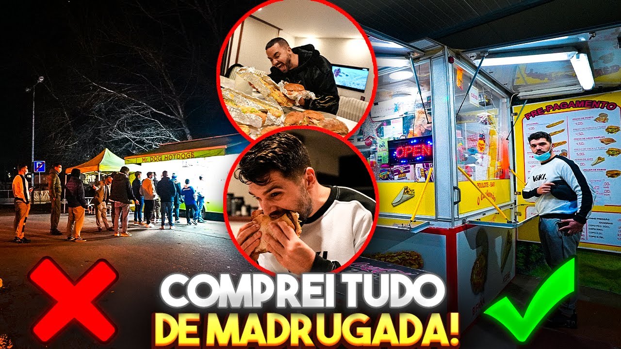 COMPREI O MENU TODO DA ROULOTE DE MADRUGADA !