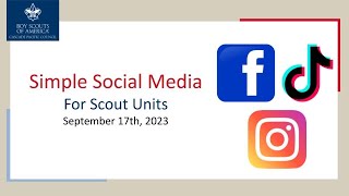 Webinar: Simple Social Media for Scout Units