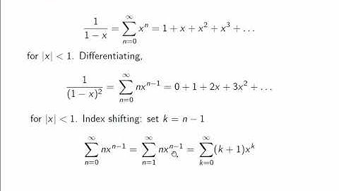 Differentiating and Integrating Power Series