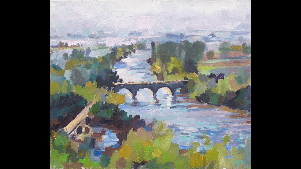 Adam painting 'en plein-air' at Limeuil, Dordogne