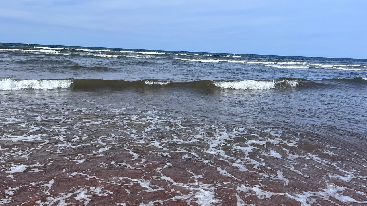 Relaxing beach waves at Stanhope beach on Prince Edward Island
