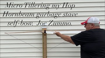 Micro Tillering & shooting my Hop Hornbeam garbage stave self-bow.  Joe Zummo.