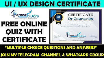 ISO Certified UI / UX Design Free Quiz With Certificate | Online Quiz Certification