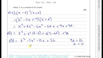 EDEXCEL GCE C1 JUN 2018 Q9  Graphs and Sketching