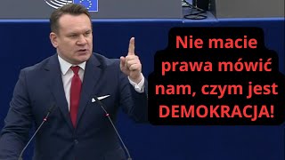 Dominik Tarczyński w PE: nie macie prawa nas pouczać!