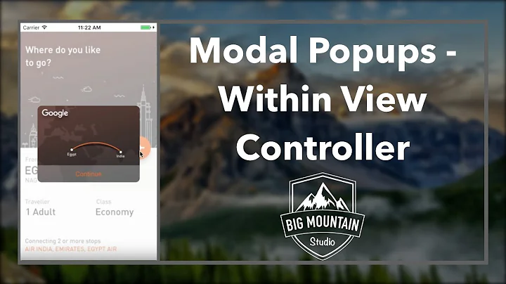 Modal Popups Within A View Controller (iOS, Xcode 8, Swift 3)