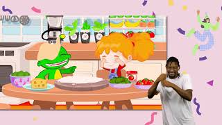 Groovy Makes a Pizza! | ASL Cartoons for Kids | Groovy the Martian