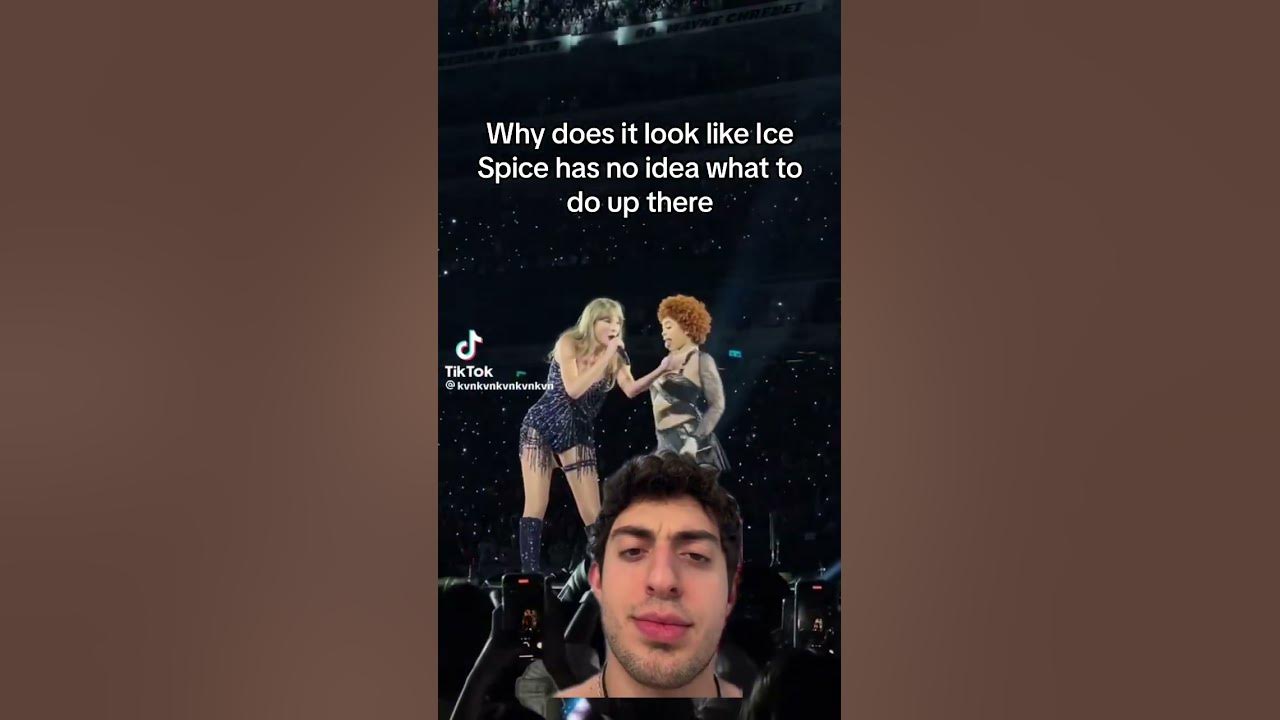 Gotta watch the while video she starts staring at Taylor Swift like #icespice #taylorswift #swifttok
