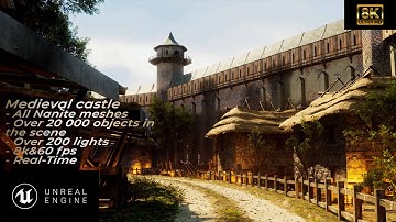 | Medieval castle but in 8k 60 fps! | UE5 Lumen + Nanite Real-Time Environment render