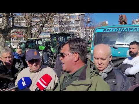 Ο Γιώργος Παπαστογιανούδης, εκπρόσωπος Κτηνοτροφικού Συλλόγου Λάρισας στην αγροτική διαμαρτυρία