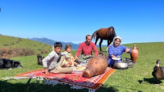Nomads Daily tasks, Milking Cows, Preparing Buttermilk & Cooking soup.