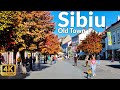 This City Looks Stunning in Autumn - Sibiu Walking Tour October 2023 (4k Ultra HD 60fps))