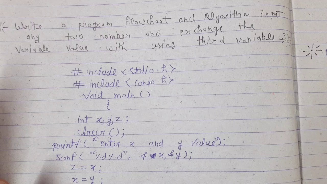 program input any two Nomber and exchange the variable value with using ...