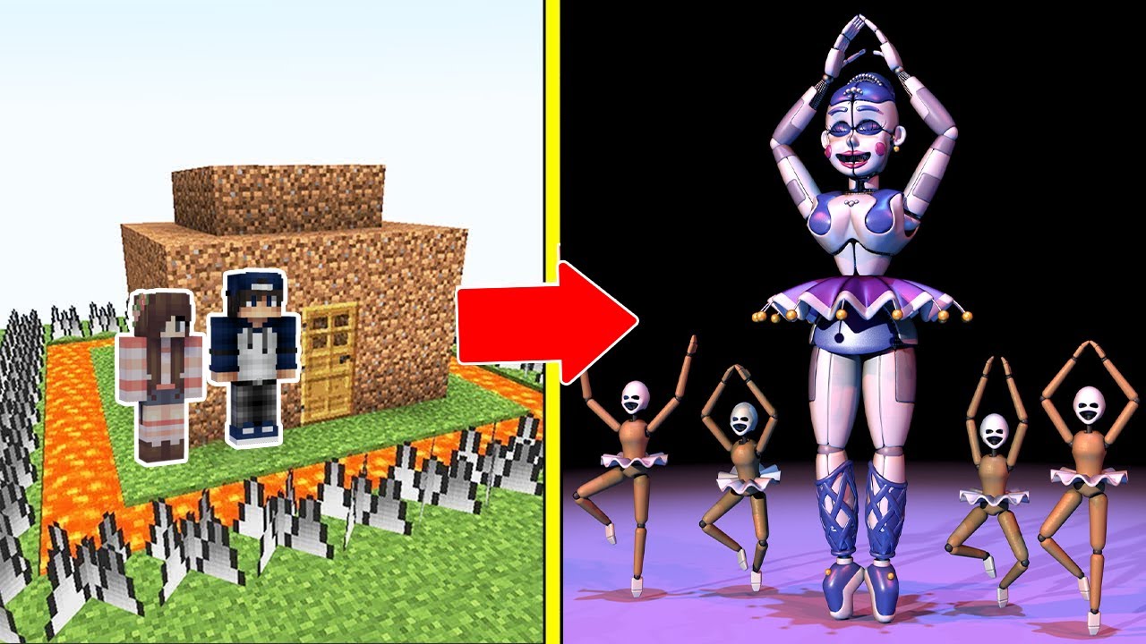 BALLORA FNAF Tấn Công Nhà Được Bảo vệ Bởi bqThanh và Ốc Trong Minecraft