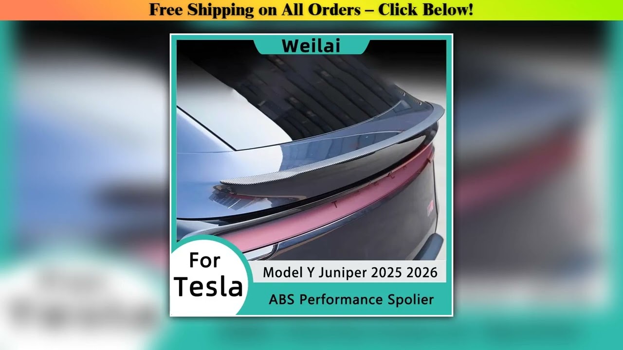 For Tesla Model Y 2025 2026 Juniper Spoiler High Performance Trunk Wings Matte ABS Carbon Pattern