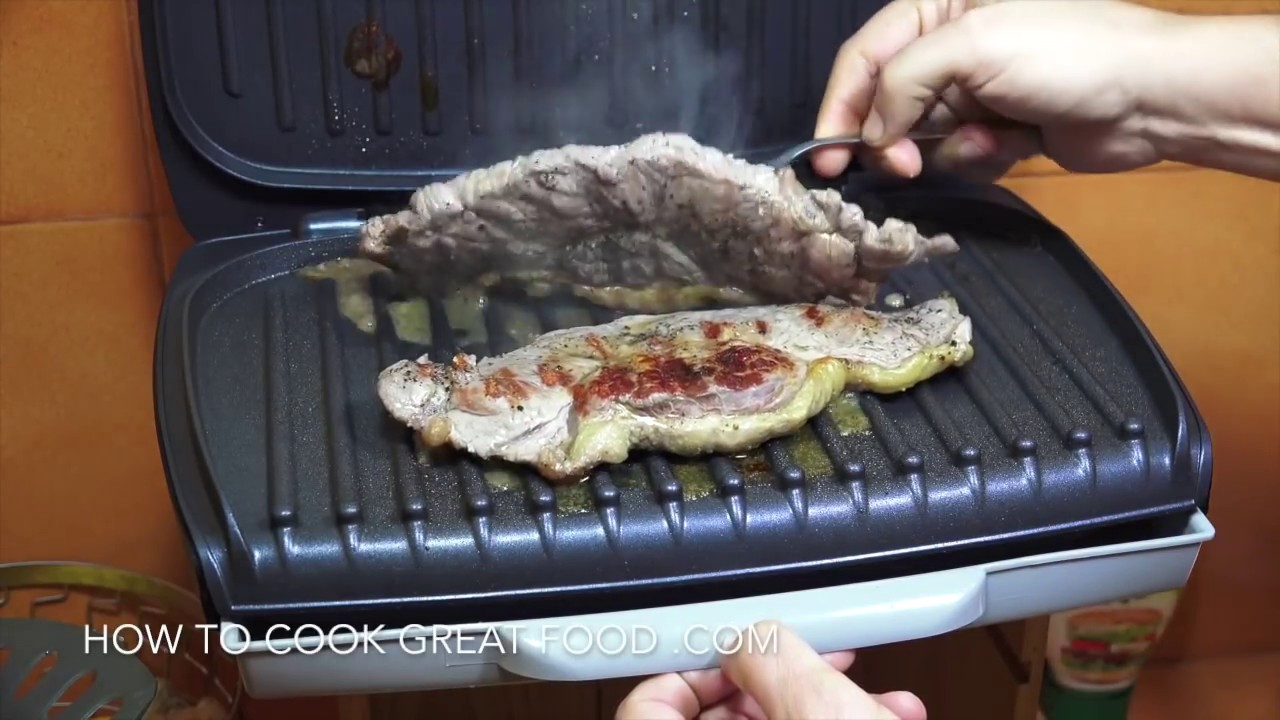 Grilled Steak - Cooking Steaks With My Kids - Flat Press Steaks - George Foreman Grill - Youtube